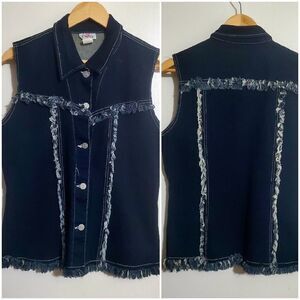 Dating U.S.A. Denim Western Vest Size Large